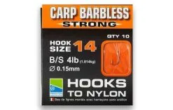 Onderlijnen Barbless Carp Strong Hooks To Nylon - Preston